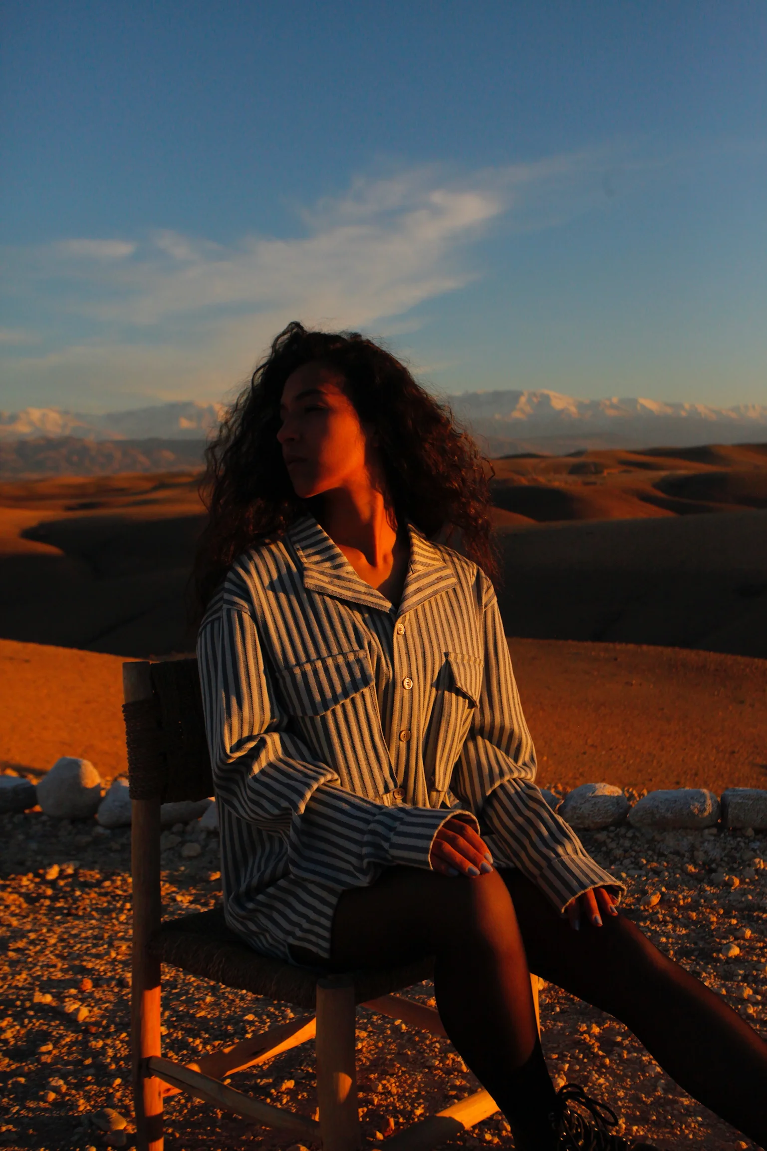 Striped shirt in the desert