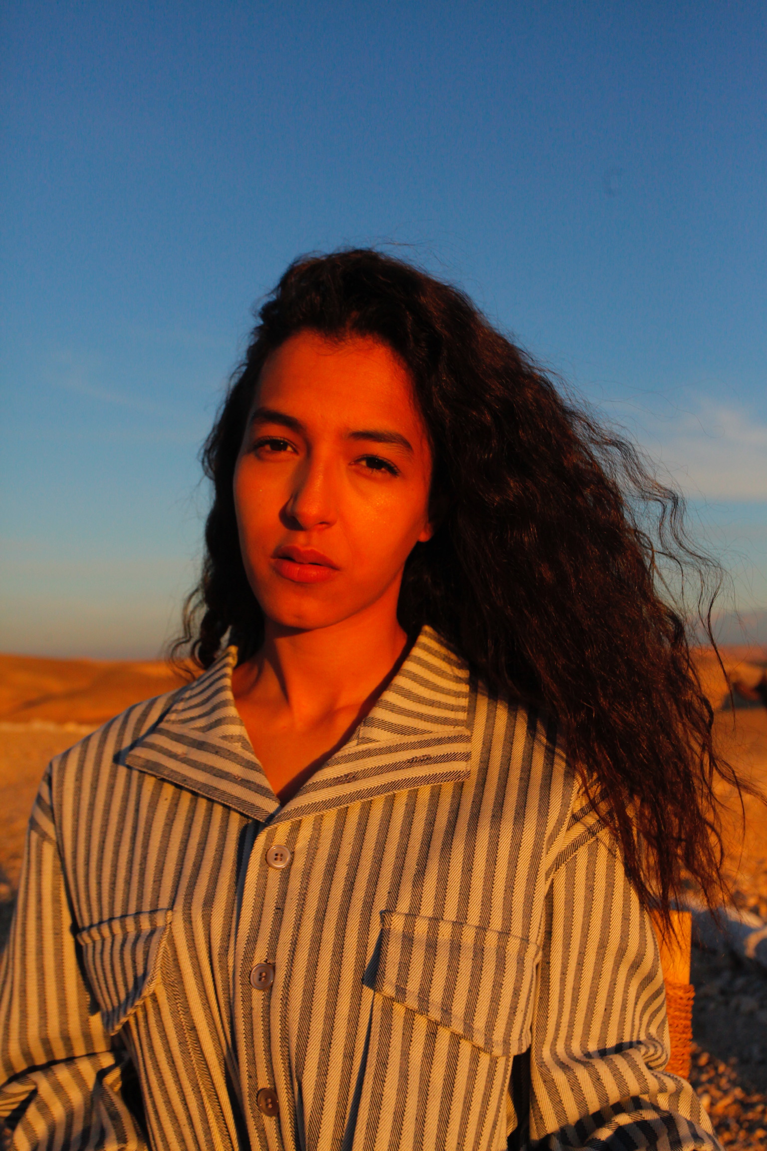 Striped shirt at sunset